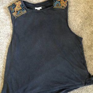 Flowy top with embroidery